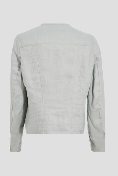 Veste droite zippée vert clair femme