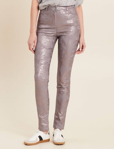 Pantalon ajusté marron femme