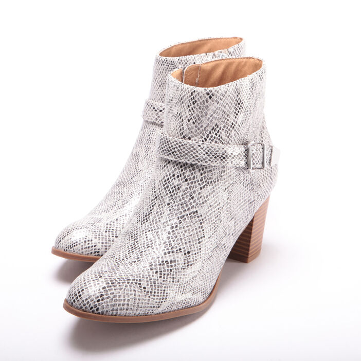 Bottines à talons avec sangle gris femme