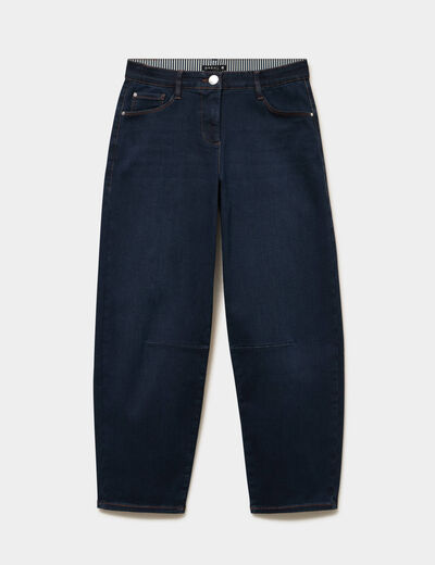 Pantalon magique coupe barrel l'Unique denim blue black femme