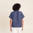 Chemise col chemise manches courtes denim double stone femme