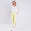 Pantalon chino droit jaune pastel femme