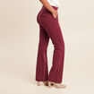 Pantalon coupe bootcut &agrave; pont bordeaux femme