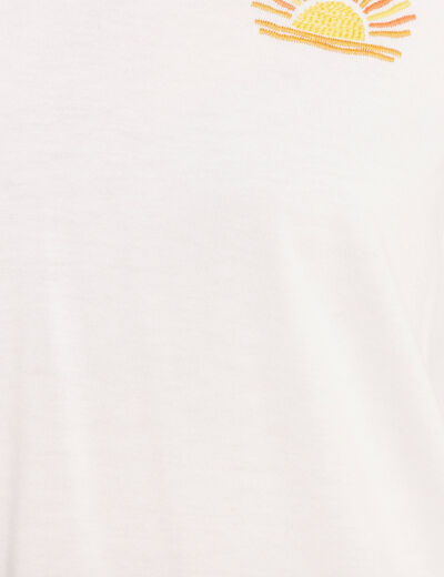 T-shirt manches courtes blanc femme