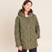 Doudoune doubl&eacute;e avec capuche vert kaki femme