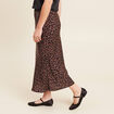 Jupe longue effet satin marron femme