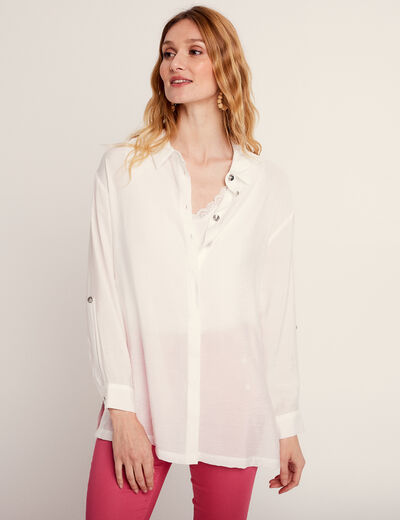 Chemise manches longues ecru femme
