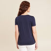 T-shirt manches courtes bleu marine femme