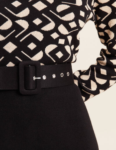 Robe tricot ajustée 2-en-1 noir femme