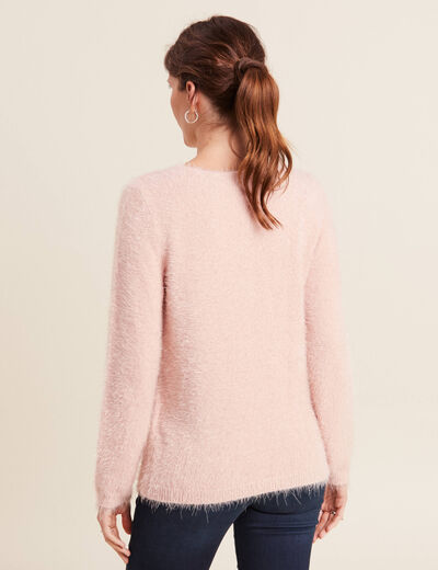 Pull manches longues vieux rose femme