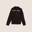 Pull droit manches longues marron fonc&eacute; femme