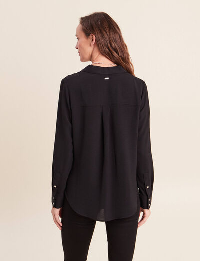 Chemise manches longues noir femme