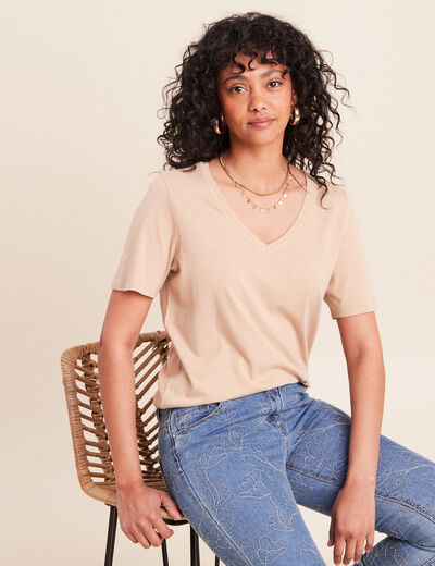 T-shirt manches courtes sable femme