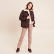 Pull col montant manches longues ecru femme