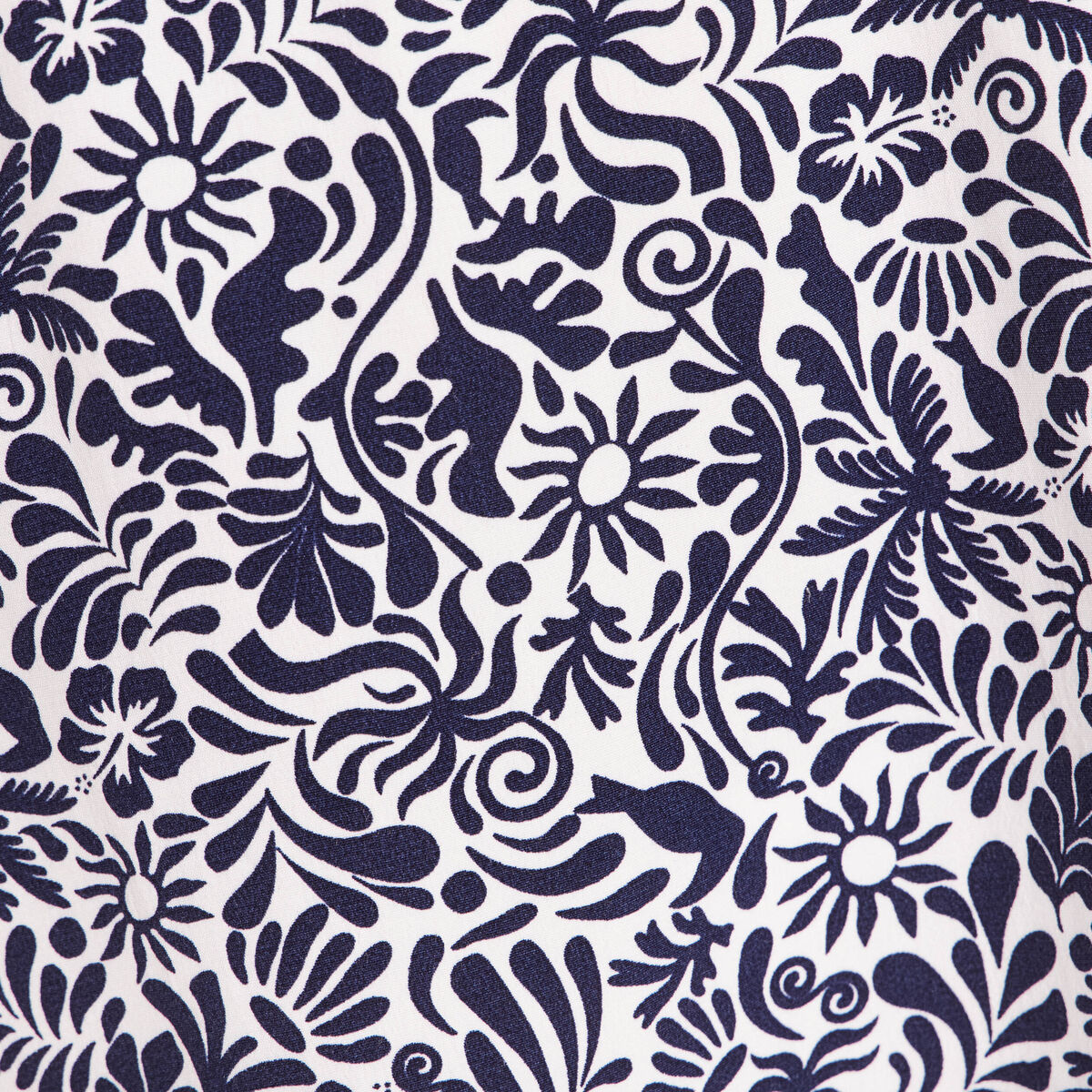 Blouse ample manches courtes fluide bleu femme