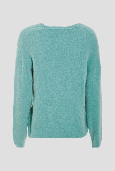 Pull manches longues bleu canard femme