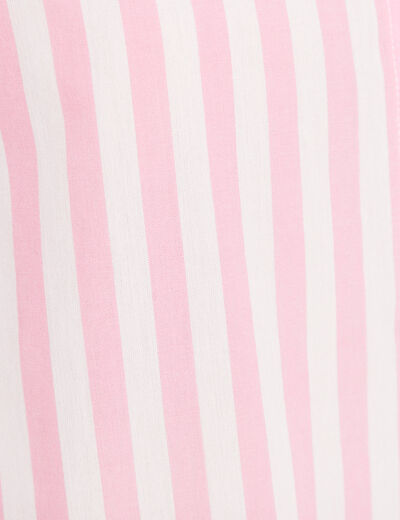 Chemise ample mi-longue en coton rose femme