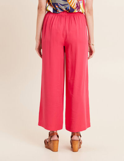 Pantalon large avec boucles rose framboise femme