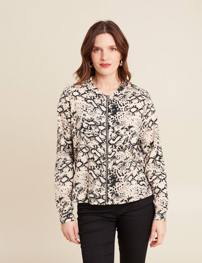 Gilet manches longues beige femme