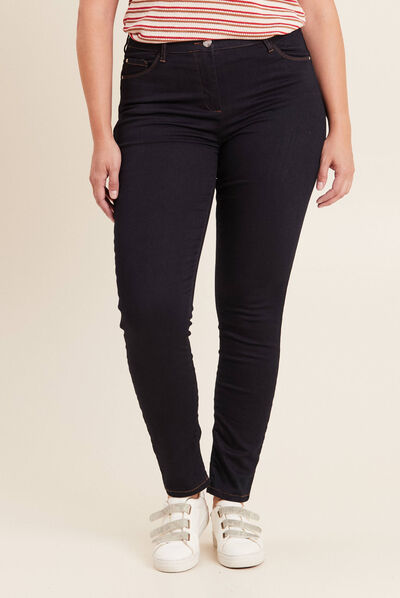 Jean magique ajusté taille standard denim brut femme