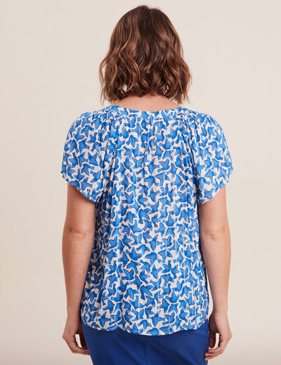 Blouse manches courtes bleu femme