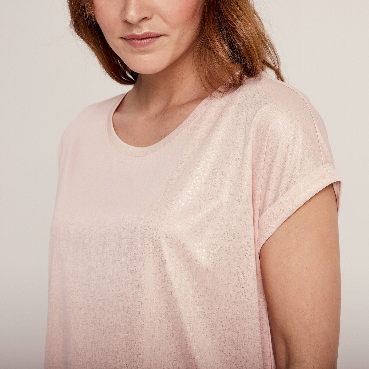 T-shirt manches courtes vieux rose femme