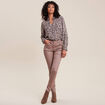 Chemise manches longues marron clair femme