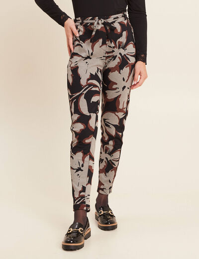 Pantalon jogging réversible marron clair femme
