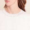 T-shirt coupe droite manches coudes ecru femme