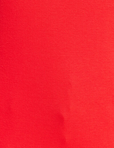 T-shirt ajust&eacute; col rond manches coudes rouge fluo femme
