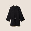 Tunique droite longue col chemise noir femme