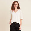 Blouse manches 3/4 ecru femme