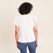 Blouse manches courtes ecru femme
