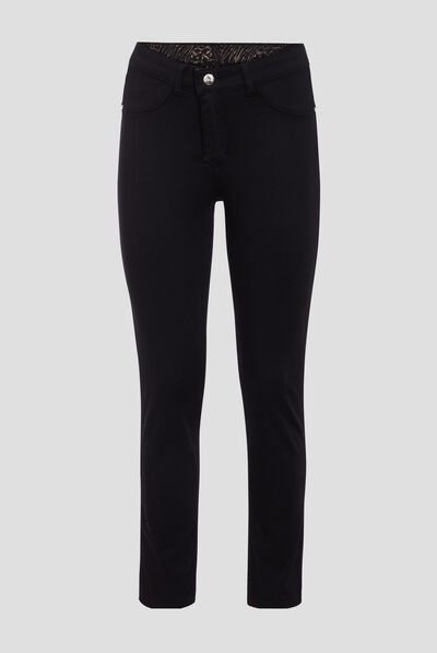 Pantalon ajusté réversible noir femme