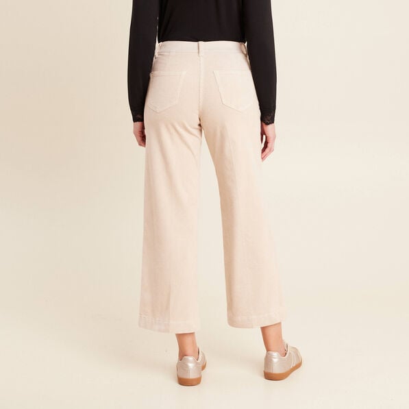 pantalon large velours cotele sable femme Pantalon large velours côtelé sable femme
