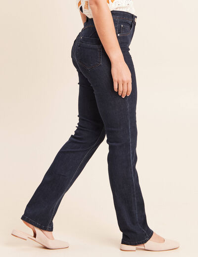 Jean coupe droite taille haute denim brut femme