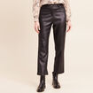 Pantalon similicuir droit 7/8&egrave;me noir femme