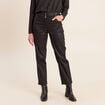 Pantalon enduit noir femme