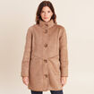 Manteau col montant sable femme