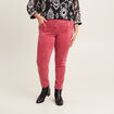 Pantalon ajusté rouge foncé femme