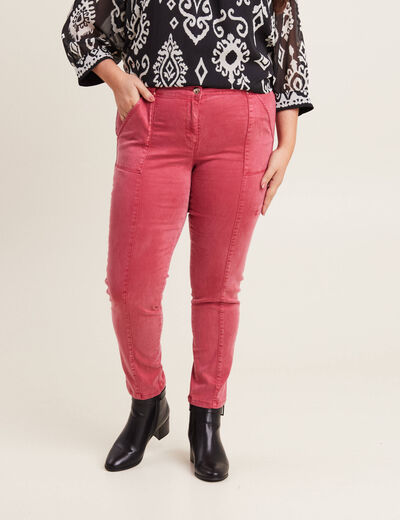 Pantalon ajusté rouge foncé femme