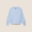 Pull col tunisien denim snow gris femme