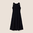 Robe longue &eacute;vas&eacute;e sans manches noir femme