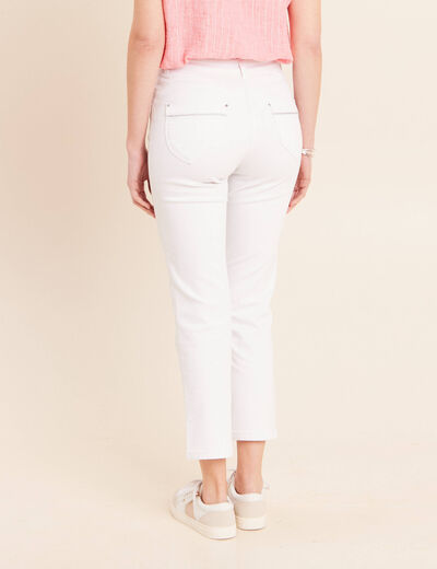 Jean coupe droite 7/8&egrave;me blanc femme