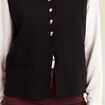 gilet droit court sans manches col rond noir femme