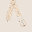 Ceinture tress&eacute;e avec coquillages ecru femme