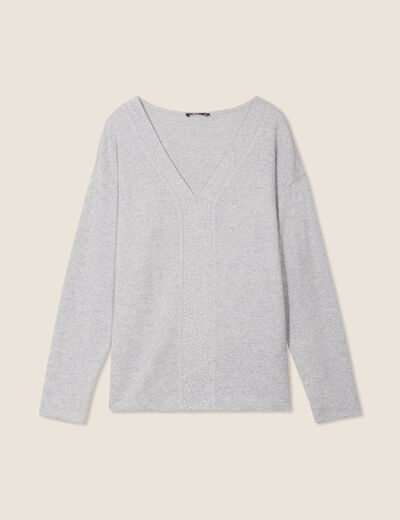 T-shirt manches longues gris clair femme