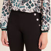 Legging 7/8&egrave;me taille bascul&eacute;e en maille noir femme