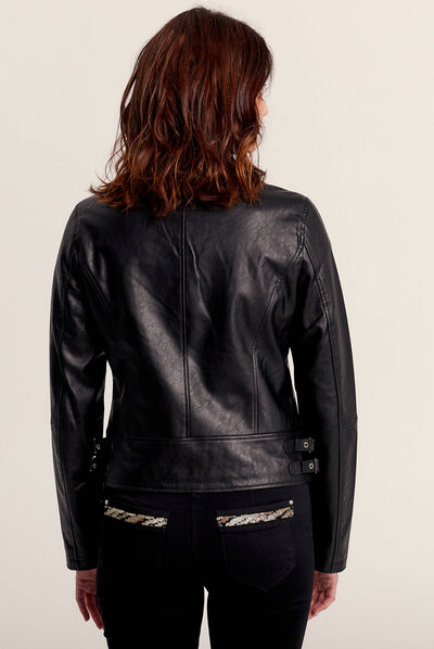 Veste perfecto simili cuir noir femme
