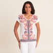 T-shirt manches courtes ecru femme
